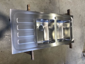lavello acciaio inox doppia vasca con gocciolatoio
